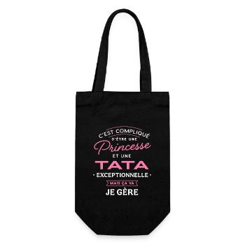 Princesse et tata exceptionnelle je gère humour - Sac à bouteille - noir - Devant