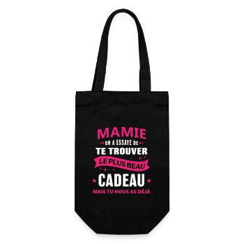 Mamie le plus beau cadeau c'est nous grand-mère - Sac à bouteille - noir - Devant