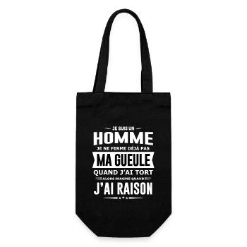 Je suis un homme je ferme pas ma gueule humour - Sac à bouteille - noir - Devant