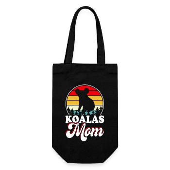 Koala Mama Muttertagsgeschenk - Geschenkbeutel für Flaschen - Schwarz - Vorne