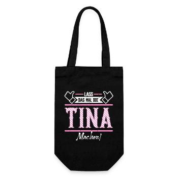 Tina Geschenkidee Geschenk Geburtstag - Geschenkbeutel für Flaschen - Schwarz - Vorne