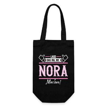 Nora Geschenkidee Geschenk Geburtstag - Geschenkbeutel für Flaschen - Schwarz - Vorne