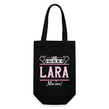 Lara Geschenkidee Geschenk Geburtstag - Geschenkbeutel für Flaschen - Schwarz - Vorne