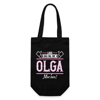 Olga Geschenkidee Geschenk Geburtstag - Geschenkbeutel für Flaschen - Schwarz - Vorne