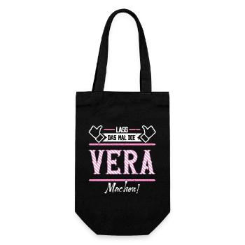 Vera Geschenkidee Geschenk Geburtstag - Geschenkbeutel für Flaschen - Schwarz - Vorne
