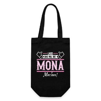 Mona Geschenkidee Geschenk Geburtstag - Geschenkbeutel für Flaschen - Schwarz - Vorne
