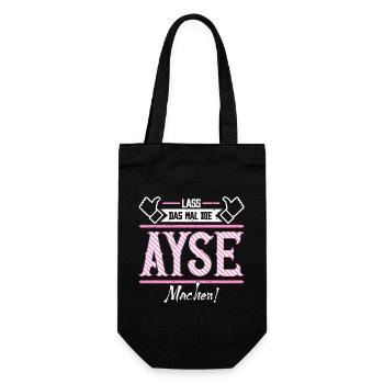 Ayse Geschenkidee Geschenk Geburtstag - Geschenkbeutel für Flaschen - Schwarz - Vorne
