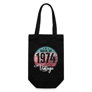 Vintage Made in 1974 Year of Birth 1974 Birthday - Gift Bag for Bottles - black - Front