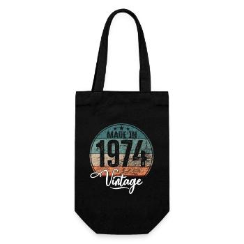 Vintage Made in 1974 Year of Birth 1974 Birthday - Gift Bag for Bottles - black - Front