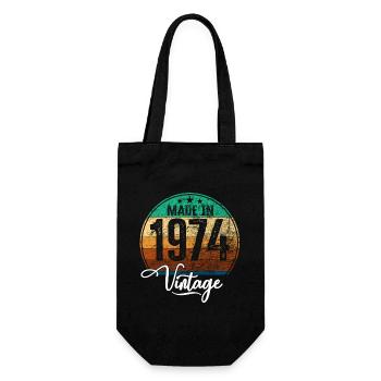 Vintage Made in 1974 Year of Birth 1974 Birthday - Gift Bag for Bottles - black - Front