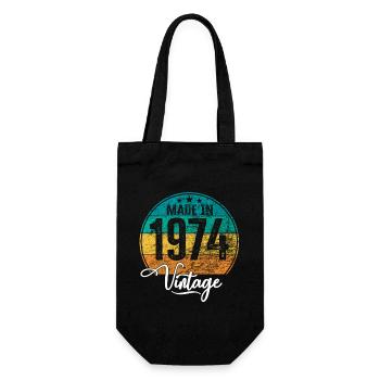 Vintage Made in 1974 Year of Birth 1974 Birthday - Gift Bag for Bottles - black - Front