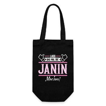 Janin Geschenkidee Geschenk Geburtstag - Geschenkbeutel für Flaschen - Schwarz - Vorne