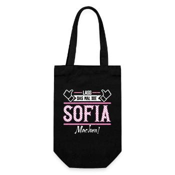 Sofia Geschenkidee Geschenk Geburtstag - Geschenkbeutel für Flaschen - Schwarz - Vorne