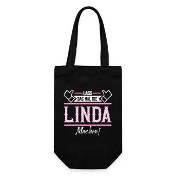 Linda Geschenkidee Geschenk Geburtstag - Geschenkbeutel für Flaschen - Schwarz - Vorne