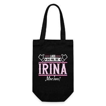 Irina Geschenkidee Geschenk Geburtstag - Geschenkbeutel für Flaschen - Schwarz - Vorne