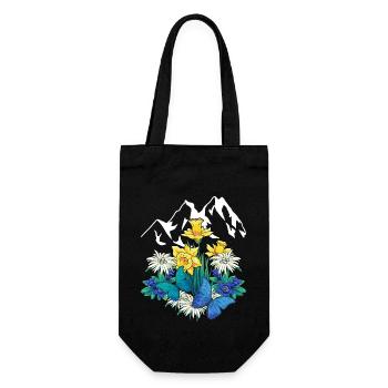Austria Tyrol Spring Nature Alm Gentian Flowers - Gift Bag for Bottles - black - Front