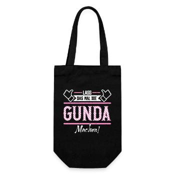 Gunda Geschenkidee Geschenk Geburtstag - Geschenkbeutel für Flaschen - Schwarz - Vorne