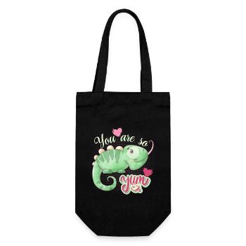 Caméléon amoureux drôle de dicton, amour-amour - Sac à bouteille - noir - Devant