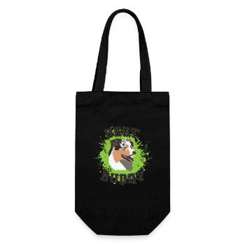 Best Buddy Australian Shepherd Hund Tier - Geschenkbeutel für Flaschen - Schwarz - Vorne