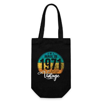 Vintage Made in 1971 Year of birth 1971 Birthday - Gift Bag for Bottles - black - Front
