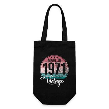 Vintage Made in 1971 Year of birth 1971 Birthday - Gift Bag for Bottles - black - Front