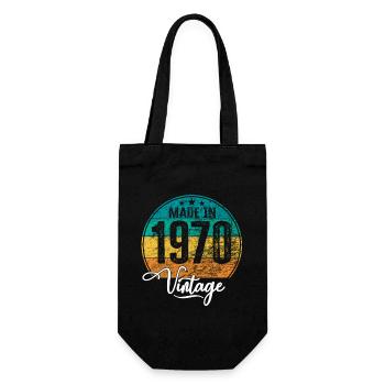 Vintage Made in 1970 Geburtsjahr 1970 Geburtstag - Geschenkbeutel für Flaschen - Schwarz - Vorne