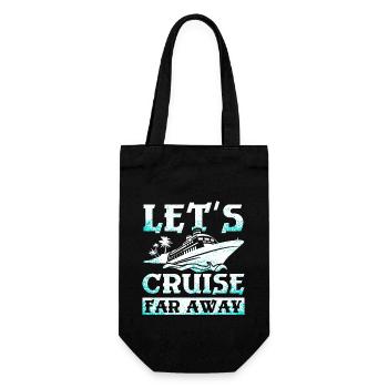 Let's cruise far away - Geschenkbeutel für Flaschen - Schwarz - Vorne