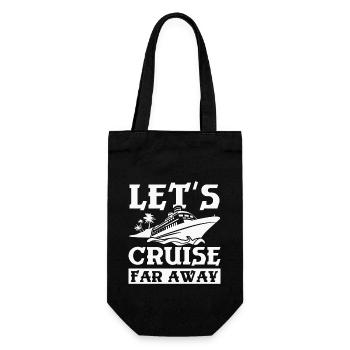 Family Couple Let's cruise far away - Geschenkbeutel für Flaschen - Schwarz - Vorne