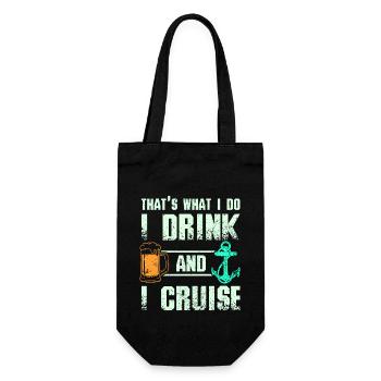 I drink beer and I cruise - Gift Bag for Bottles - black - Front
