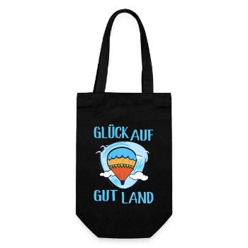 Heissluftballonfahrer Glück Auf Gut Land Geschenk - Geschenkbeutel für Flaschen - Schwarz - Vorne