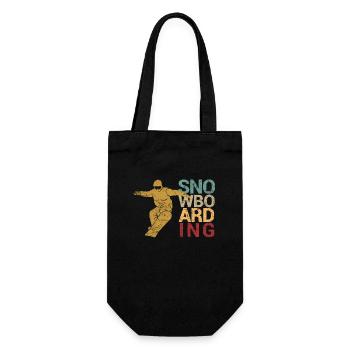 Snowboarding Boarder Winter Sports Holiday Snowboard - Gift Bag for Bottles - black - Front