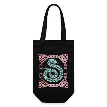 Year of the Serpent, Chinese Horoscope China - Gift Bag for Bottles - black - Front