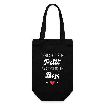 Je suis peut-être petit mais c'est moi le boss - Sac à bouteille - noir - Devant