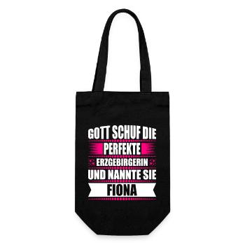 Erzgebirge Frau Namen Sachsen Fiona - Geschenkbeutel für Flaschen - Schwarz - Vorne