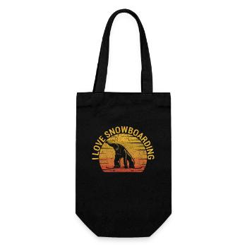Ich liebe Snowboarding Lustige Berge Snowboard - Geschenkbeutel für Flaschen - Schwarz - Vorne