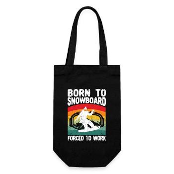Funny Winter Snowboarding Zum Snowboarden geboren - Geschenkbeutel für Flaschen - Schwarz - Vorne