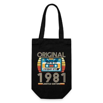 Vintage Geburtstagsgeschenk 1981 Limited Edition - Geschenkbeutel für Flaschen - Schwarz - Vorne