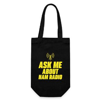Ask me about ham radio Operator Enthusiast - Geschenkbeutel für Flaschen - Schwarz - Vorne