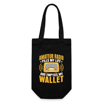 Amateur radio fills my life and empties my wallet - Geschenkbeutel für Flaschen - Schwarz - Vorne