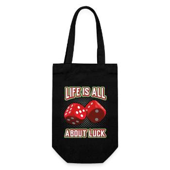 Luck-in-Game, Luck-in-Love, Dice - Gift Bag for Bottles - black - Front