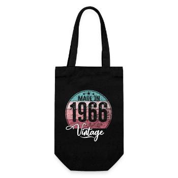 Vintage Made in 1966 Geburtsjahr 1966 Geburtstag - Geschenkbeutel für Flaschen - Schwarz - Vorne