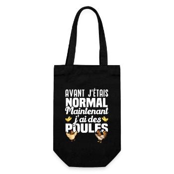 Avant j'étais normal maintenant j'ai des poules - Sac à bouteille - noir - Devant