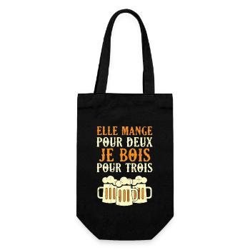 Elle mange pour deux je bois pour trois - Sac à bouteille - noir - Devant