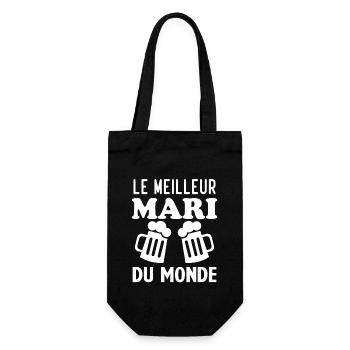 Le meilleur Mari du monde - Sac à bouteille - noir - Devant