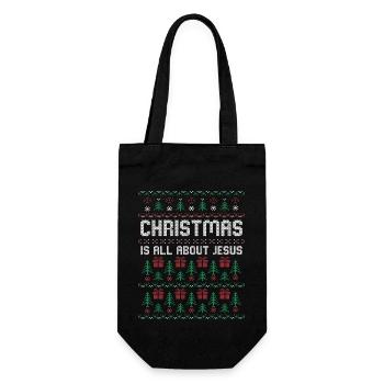 Noël est tout au sujet de la tenue de Jésus - Sac à bouteille - noir - Devant