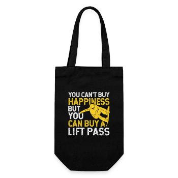 Boarder: You can't buy happiness, but you can buy a - Gift Bag for Bottles - black - Front