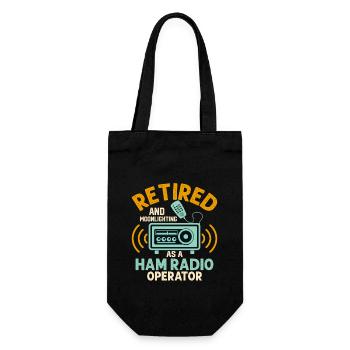 Retired And Moonlightning As A Ham Radio Operator - Gift Bag for Bottles - black - Front