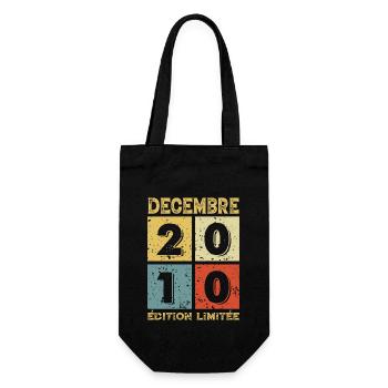Anniversaire Vintage Idée Cadeau Décembre 2010 - Sac à bouteille - noir - Devant