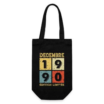 Anniversaire Vintage Idée Cadeau Décembre 1990 - Sac à bouteille - noir - Devant