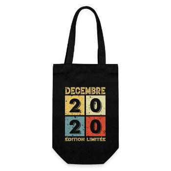 Anniversaire Vintage Idée Cadeau Décembre 2020 - Sac à bouteille - noir - Devant